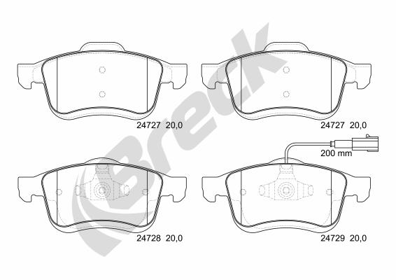 Set placute frana,frana disc 24727 00 701 10 BRECK